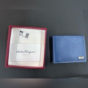 Salvatore Ferragamo Blue Leather Wallet